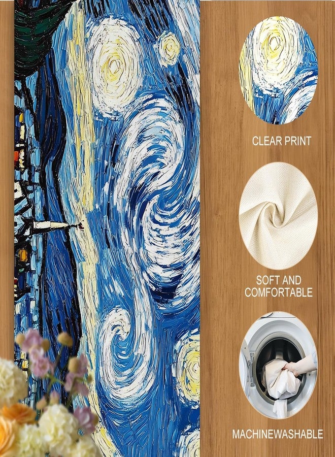 THISFIND Vincent Van Gogh Starry Night Table Runner and Placemats Set – 1 Table Runner + 6 Placemats – Classic Fine Art Dining Decor – Starry Sky Design Inspired by Van Gogh - Image 5