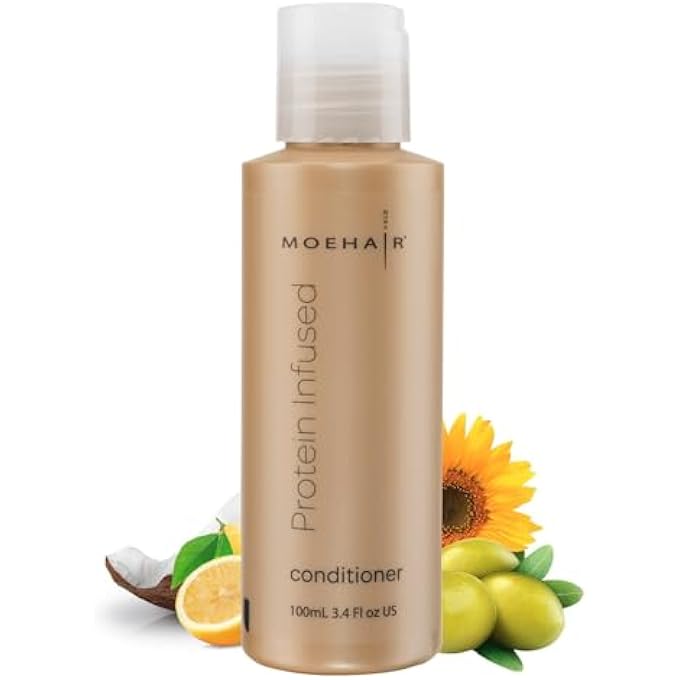MoeHair TRAVEL PROTEIN INFUSED CONDITIONER TRAVEL SIZE 3.4 FL OZ | HAIR CONDITIONER FOR DRY, FRIZZY AND CHEMICALLY TREATED HAIR | HAIR MOISTURIZER FOR COLORED HAIR | COLOR SAFE CONDITIONER FOR ALL - Image 1