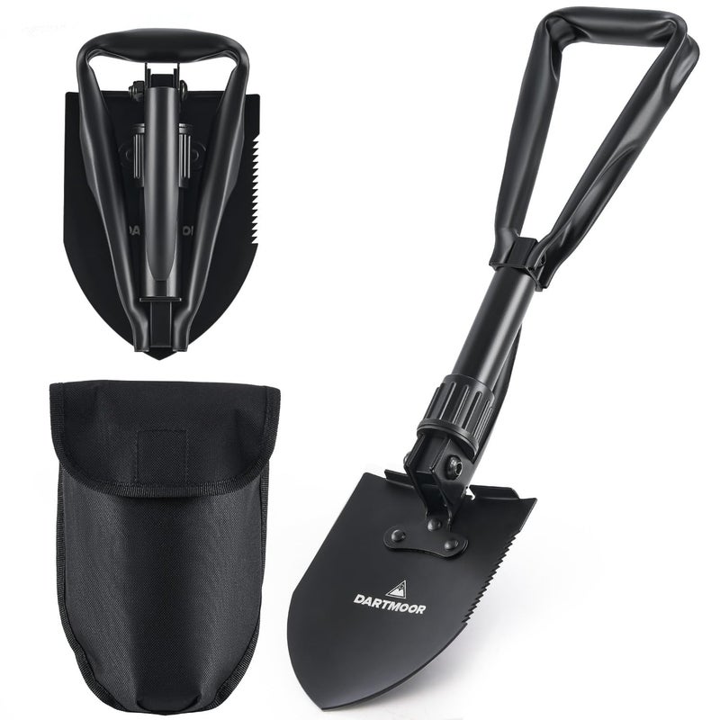 DARTMOOR Mini Folding Shovel High Carbon Steel, Portable Lightweight Outdoor Tactical Survival Foldable Mini Shovel, Entrenching Tool, Camping, Hiking, Digging, Backpacking, Car Emergency - Image 1