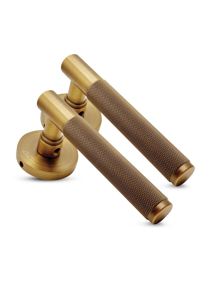 CINCINNO Levitas/A Premium Anti-Rust Aluminum Door Handle Pair , Salt Spray Tested, 2-Year Color & 5-Year Mechanical Warranty (Brushed Red Brass) - Image 1