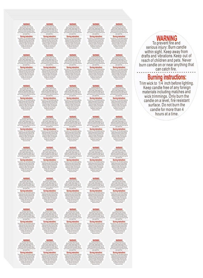 JOLLYSTYLE 520PCS Candle Warning Labels Stickers - Candle Jar Containers Safety Sticker Decals for Candle Making,Soy Wax,Tins,Jars - Image 1
