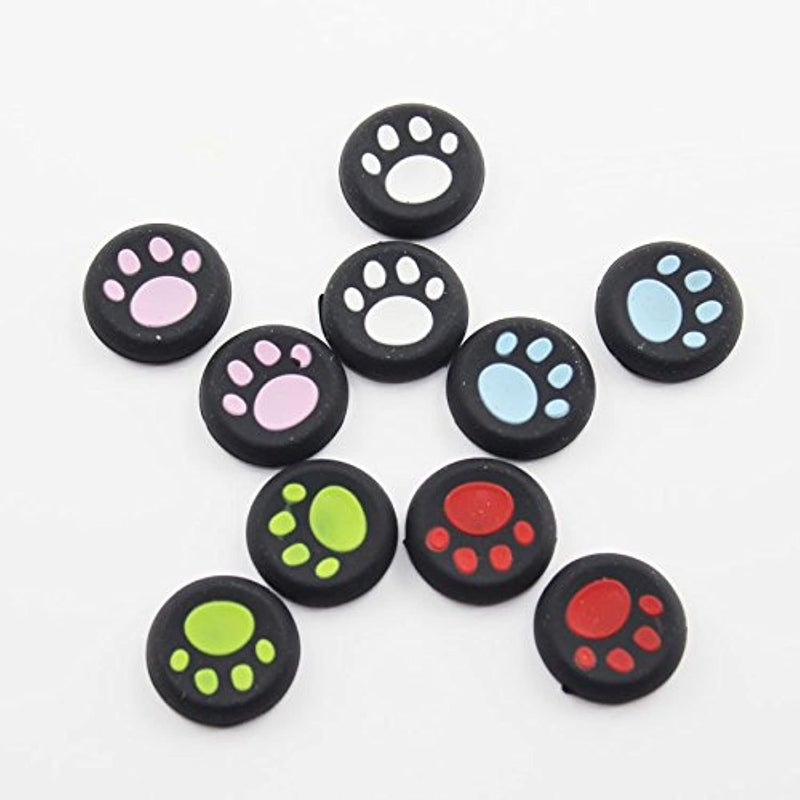 OCity Silicone Thumb Grip Cap Cover Thumbstick Joystick for Sony PS3 PS4 PS2 Xbox One Xbox 360 Xbox One X S PS4 Pro Slim Cat Print (10 PCS)