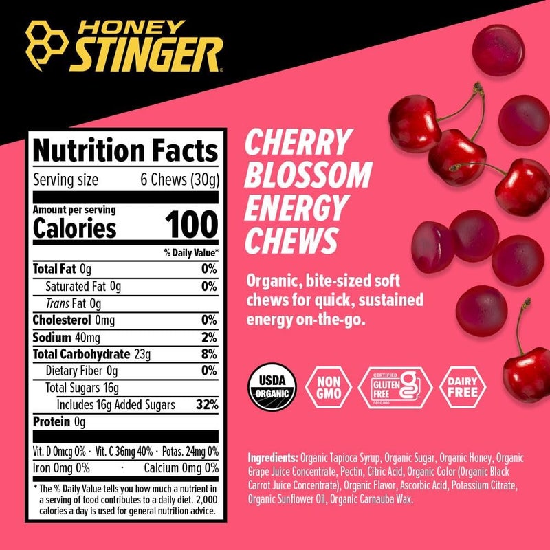 Honey Stinger Organic Energy Chews with Vitamin C - Cherry Blossom Flavor, 1.8 Oz - Image 2
