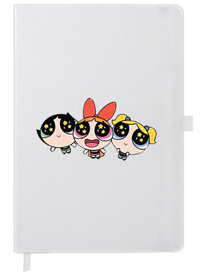 Theodor Designer A5 Thick White Hardcover Notebook Super Girls - Image 1