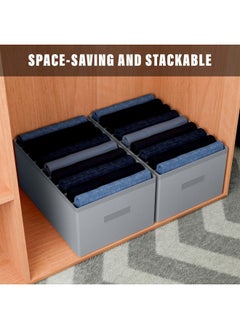 Kuber Industries Kuber Industries Trouser Box | 9-Grid Closet Organizer | Clothes Organizer | Storage Box for Pants-Shirt-Sweaters-Bra Panty-Socks | Large | Pack of 2 | Multicolor  - Image 4