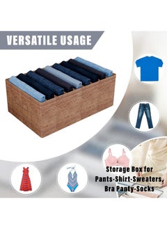Kuber Industries Kuber Industries Trouser Box | 9-Grid Closet Organizer | Clothes Organizer | Storage Box for Pants-Shirt-Sweaters-Bra Panty-Socks | Large | Pack of 2 | Multicolor  - Image 5