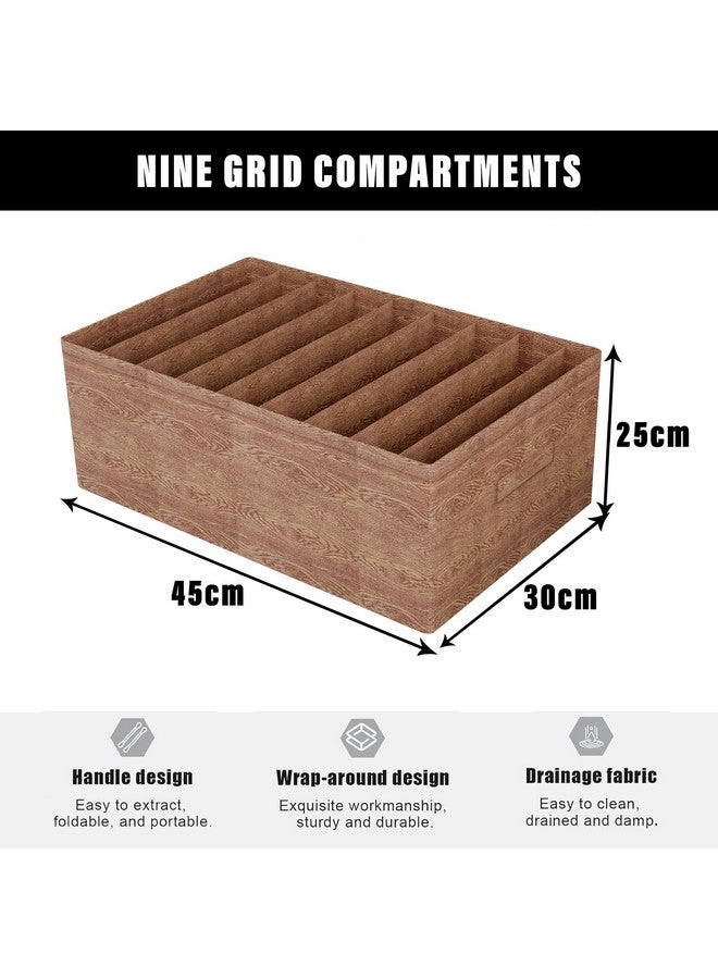 Kuber Industries Kuber Industries Trouser Box | 9-Grid Closet Organizer | Clothes Organizer | Storage Box for Pants-Shirt-Sweaters-Bra Panty-Socks | Large | Pack of 2 | Multicolor  - Image 3