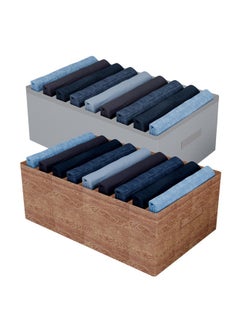 Kuber Industries Kuber Industries Trouser Box | 9-Grid Closet Organizer | Clothes Organizer | Storage Box for Pants-Shirt-Sweaters-Bra Panty-Socks | Large | Pack of 2 | Multicolor  - Image 1