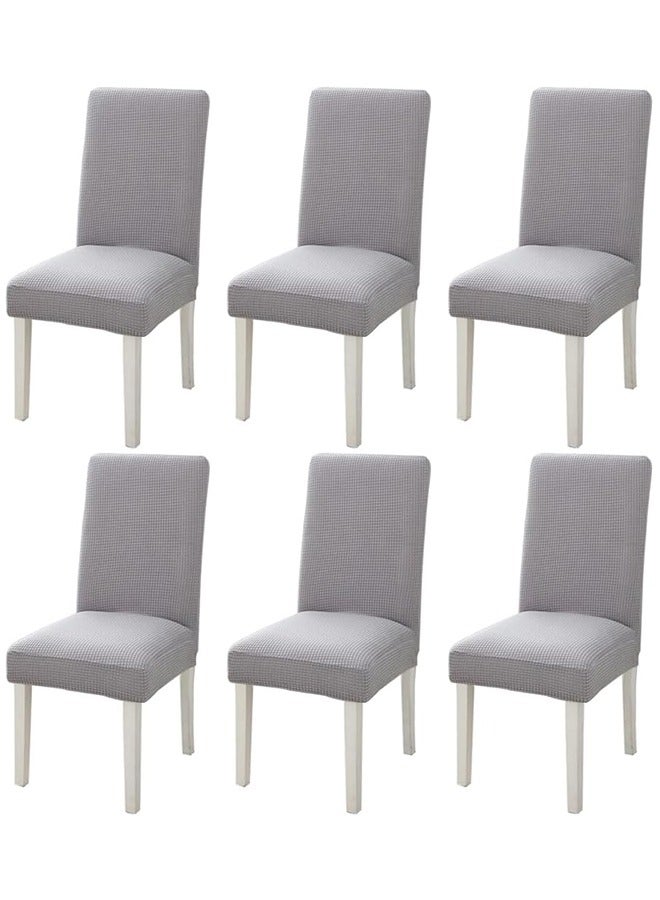 JCB CHIC Dining Chair Cover, Soft Stretch Embossed Stereo Jacquard Cover Non-slip Waterproof Washable Removable Chair Cover for Home, Dining, Banquet, Kitchen Dining Chair Protector(6pcs) - Image 1