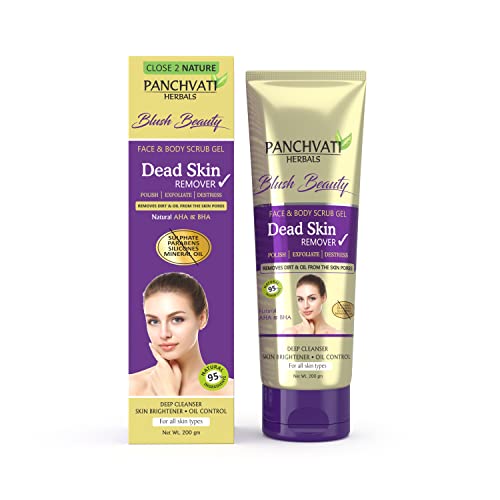 Panchvati Herbals Dead Skin Remover powerful skin exfoliator with glowing results that removes dead skin, oil & dirt without stripping the skin of its natural moisture 200 ML - Image 1