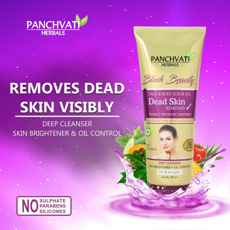 Panchvati Herbals Dead Skin Remover powerful skin exfoliator with glowing results that removes dead skin, oil & dirt without stripping the skin of its natural moisture 200 ML - Image 5