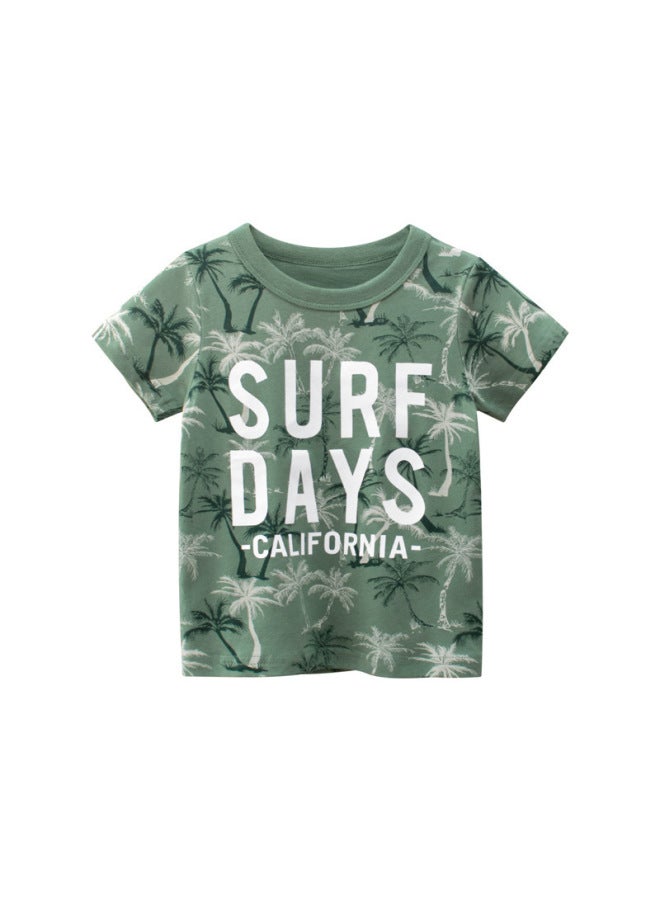Boys' Pure Cotton T-shirt Summer New Korean Style Children's Clothing Short-sleeved Tops Baby Boy Clothes