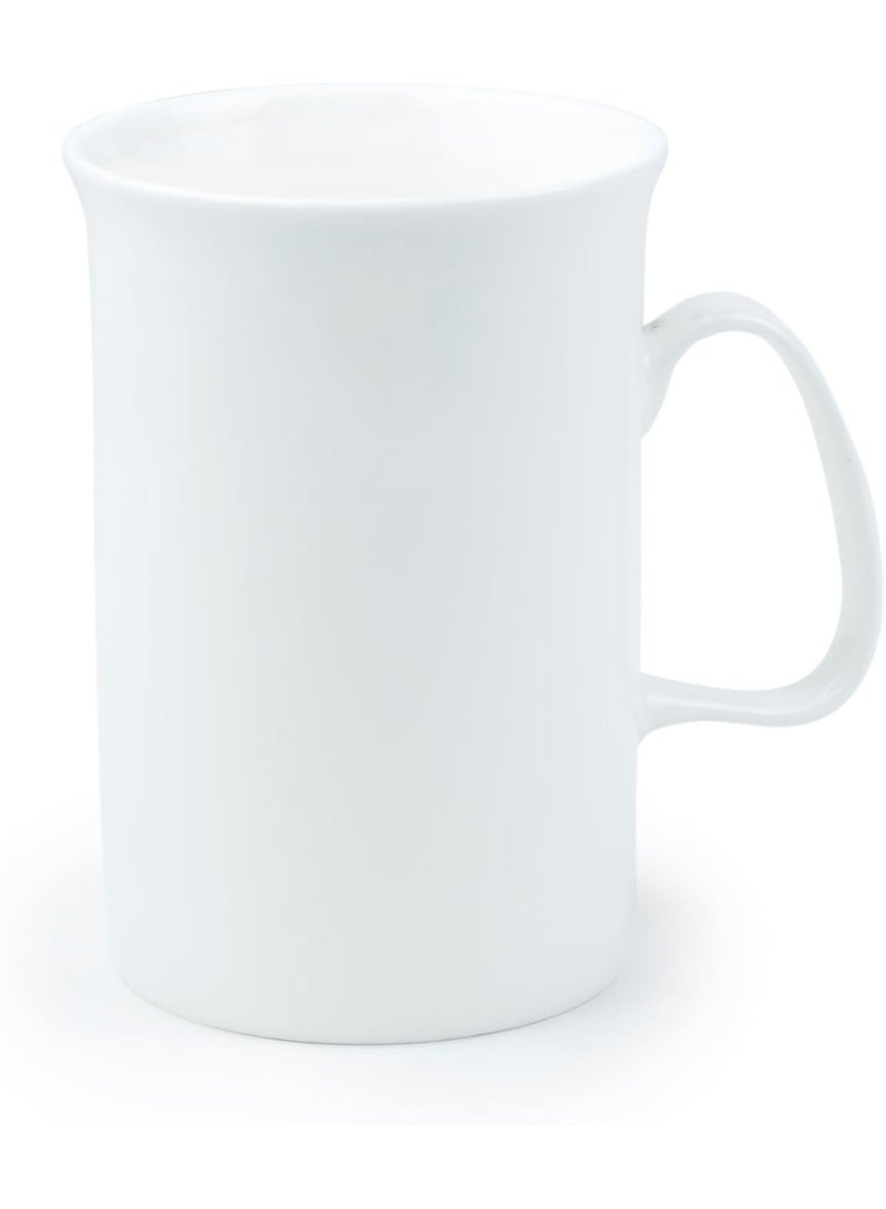 Shallow 370 ml Porcelain Ceramic Cup Tea Coffee Mug- White