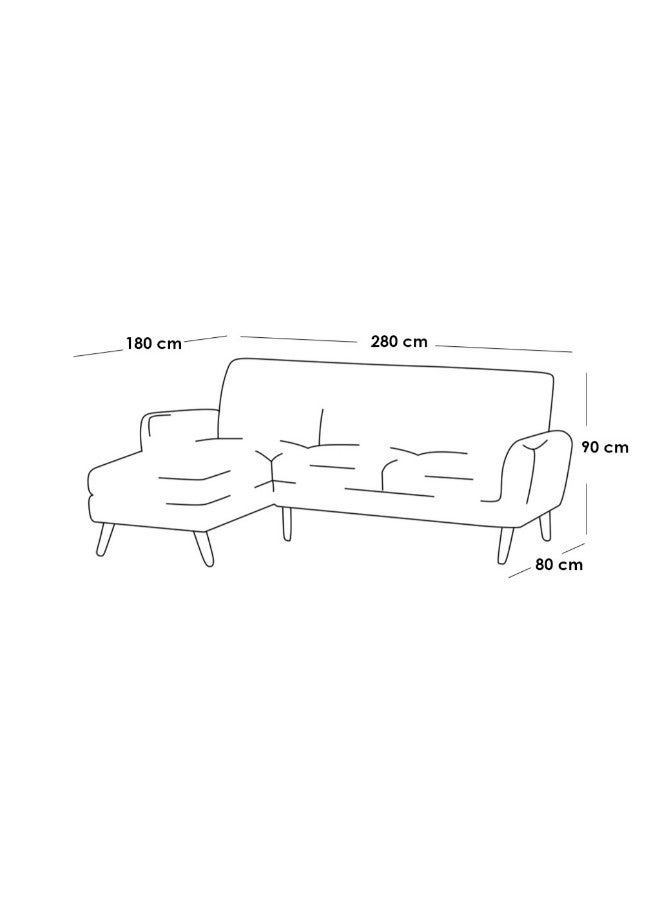 الهوم كنبة زاوية 4 مقاعد مقاس 280×180×80×90 سم - أخضر - Image 2