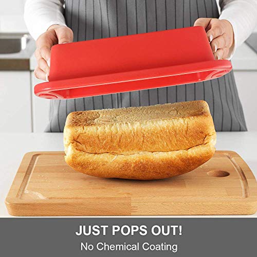 Inditradition Silicone Bread & Loaf Pan Mould | Fruit Cake, Pastry Making Pan | Baking Mould (Rectangle, 8.5 x 3.4 Inches, Random Colour),Red - Image 4