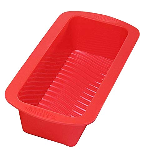 Inditradition Silicone Bread & Loaf Pan Mould | Fruit Cake, Pastry Making Pan | Baking Mould (Rectangle, 8.5 x 3.4 Inches, Random Colour),Red - Image 1