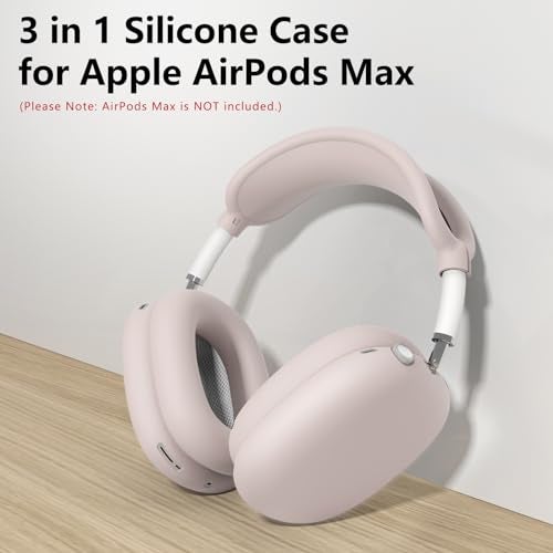 MINDRESY Silicone Case Cover for AirPods Max Headphones, Ear Pad Case Cover/Ear Cups Cover/Headband Cover for AirPods Max (USB-C/Lightning)(2024/2020),Accessories Silicone Protector for Apple AirPods Max, Nude - Image 2