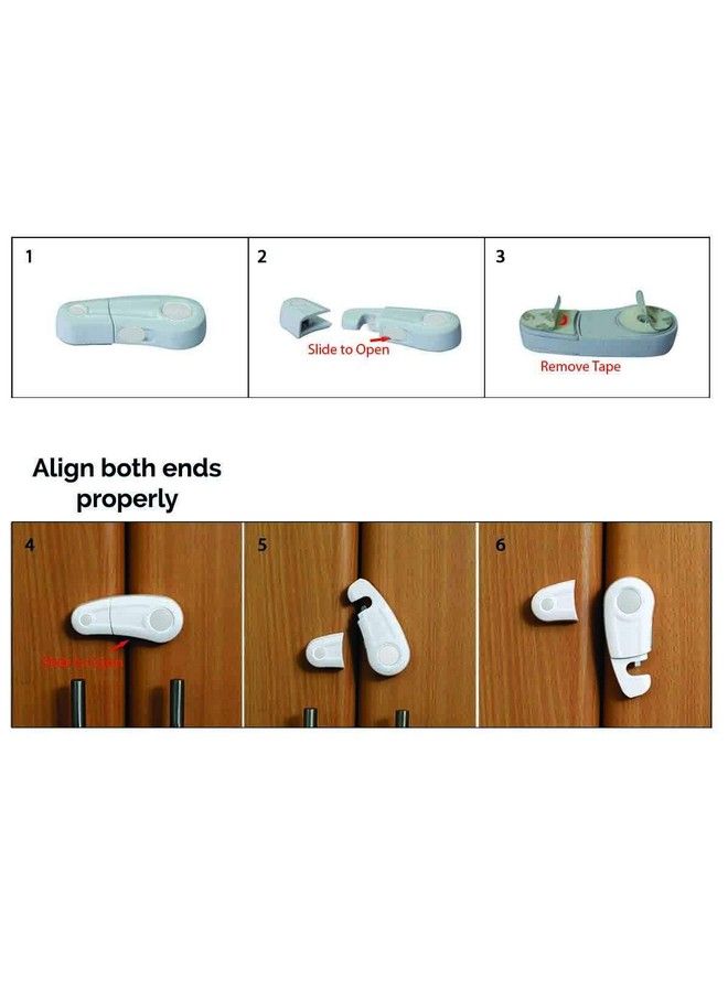 Safe-O-Kid Durable Elegant Child Safety Cabinet Lock ( White )Pack Of 12 - Image 3