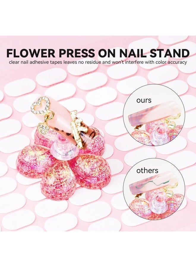 ESUOHYM Nail Stand for Press On Fake Nails Painting Display Practice, Powerful Magnetic Nail Holder for Diy Design, Single Flower Nail Stand with 200 PCS Double-Sided Tapes, Nail Tools for Home Salon - Image 5