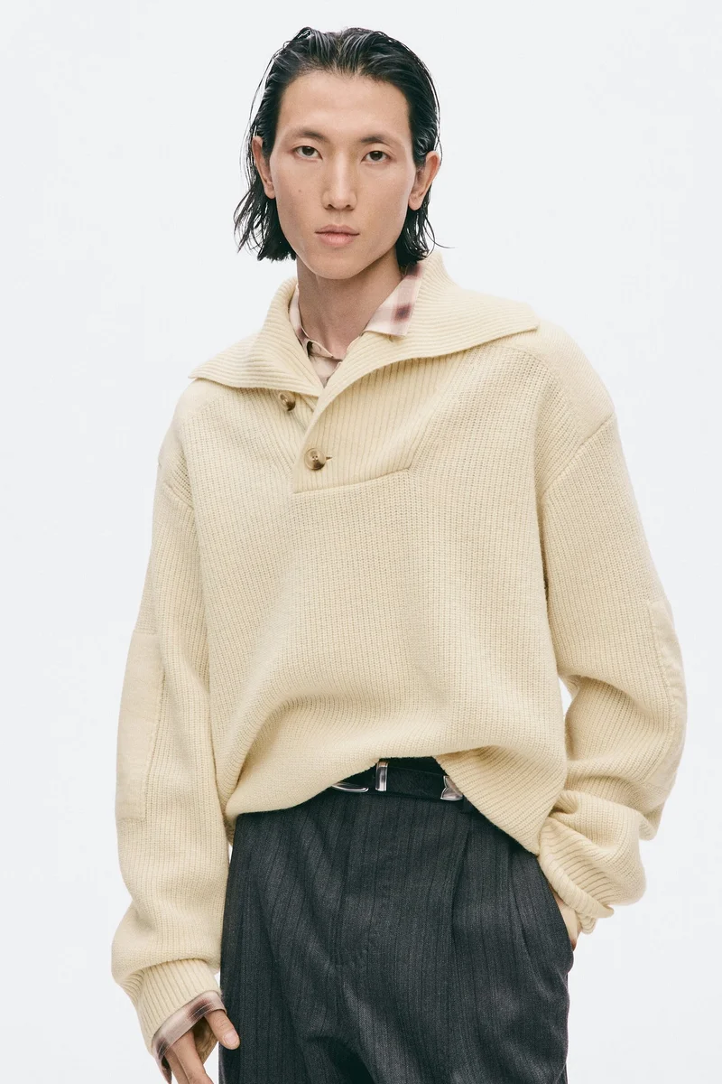 Regular Fit shawl-neck jumper