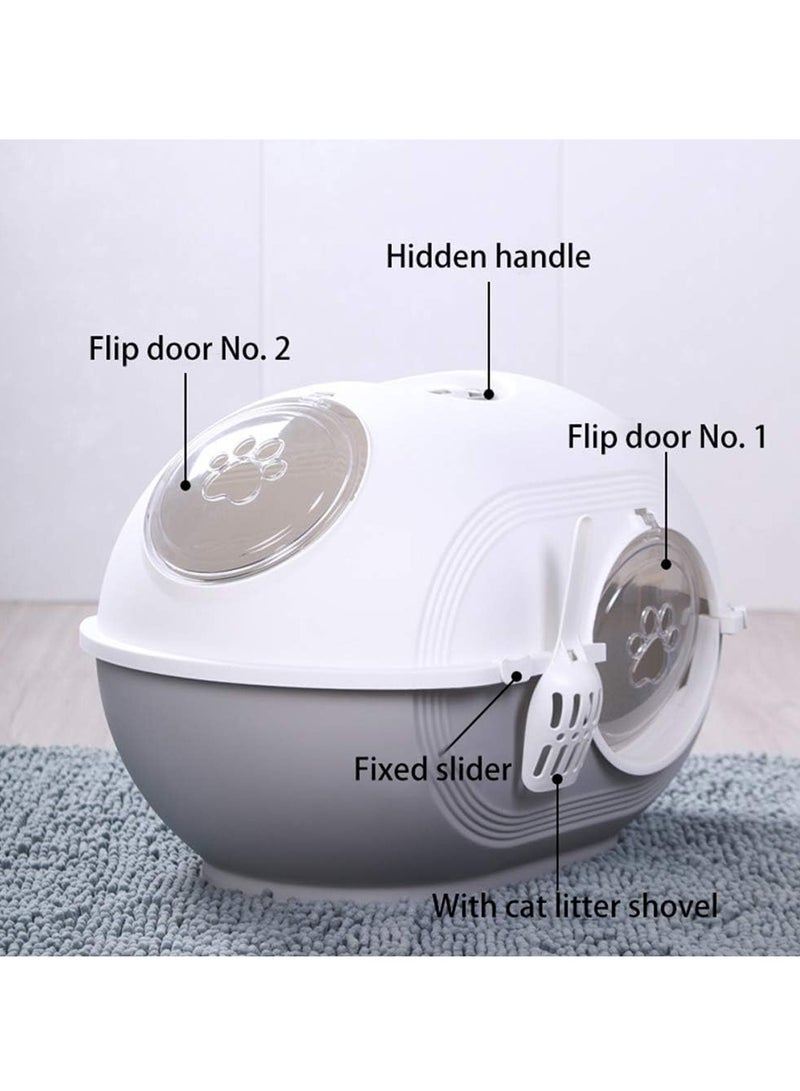 صندوق فضلات القطط القياسي، باب مزدوج، مساحة كبيرة، مرحاض القطط الأليفة، إزالة الروائح الكريهة، مقاوم للرذاذ، صندوق فضلات القطط، مغلق بالكامل، قعادة القطط، صندوق فضلات القطط - Image 3