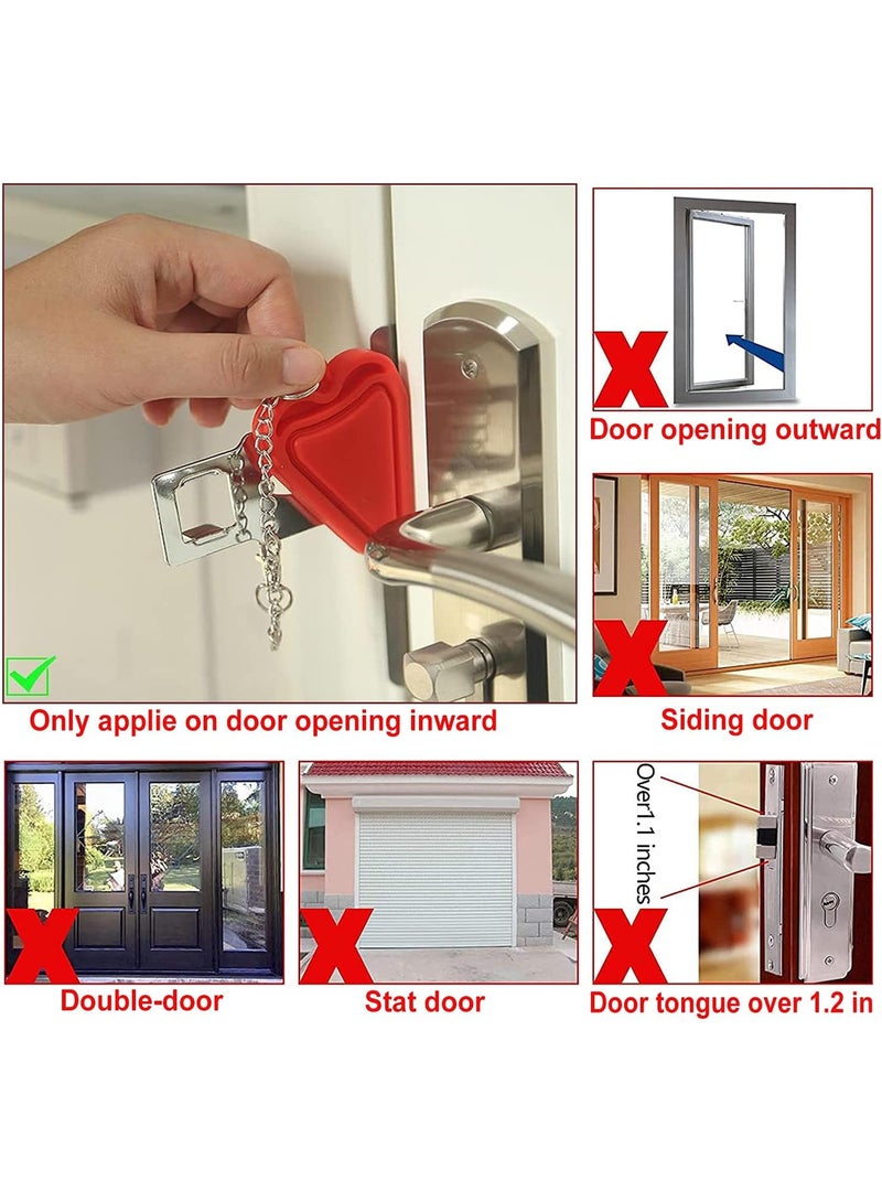 Portable Door Lock & Door Stop Alarm,Dual Protection Security Door Kit,Door ​Security Devices Pocket Door Stopper Self Defensey Tools for Hotel Travel Home Apartment House。 - Image 5