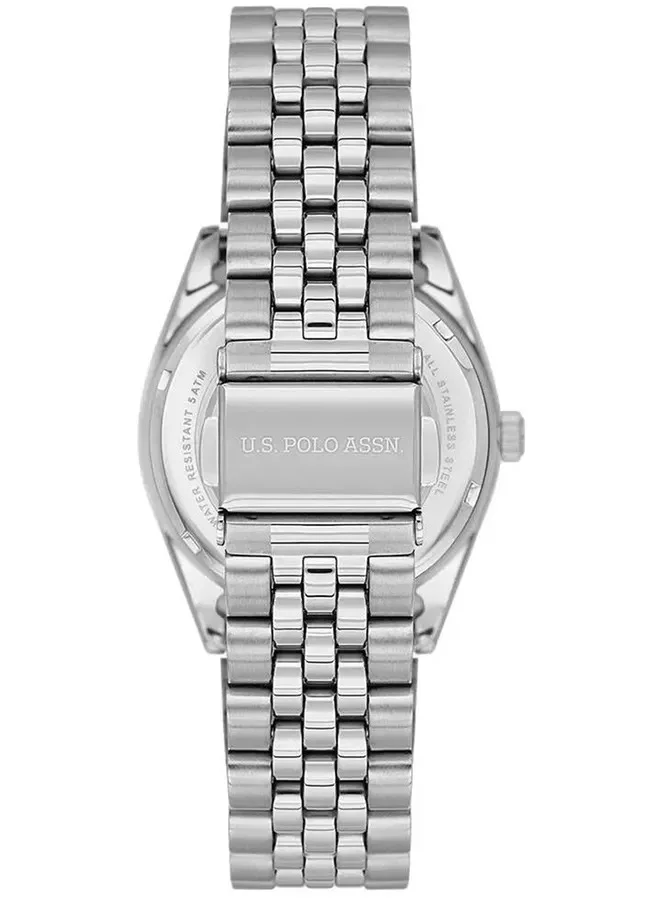 يو اس بولو اسن Women's 34mm Watch with Silver Dial & Stainless Steel Bracelet