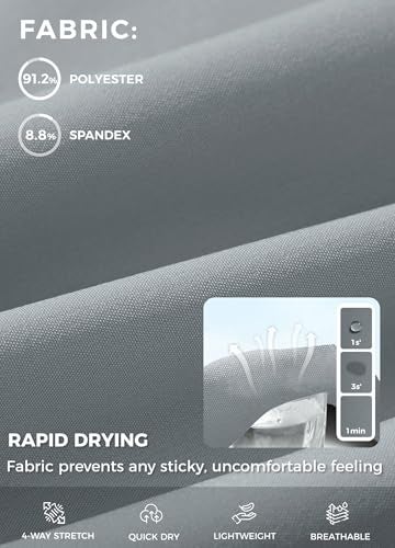 Willit Women's Athletic Running Shorts 5" Quick Dry Workout Hiking High Waisted Active Gym Exercise Zipper Pocket Gray M - Image 4