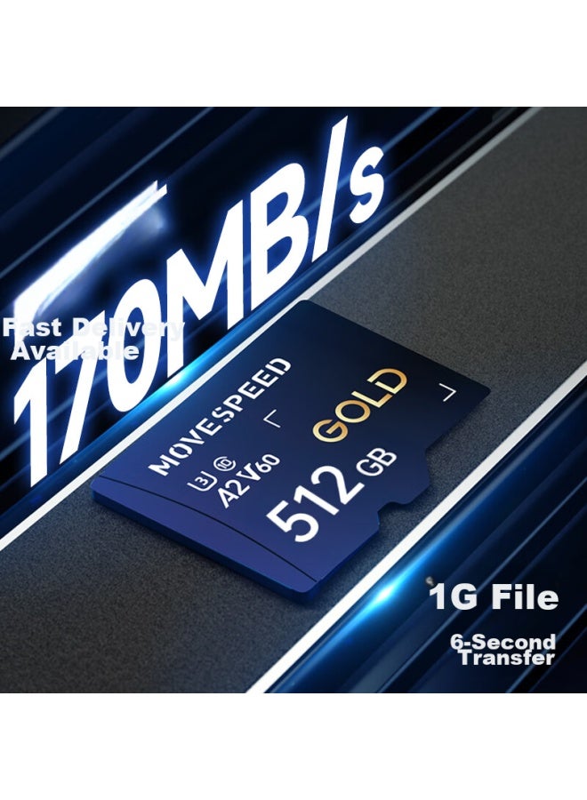 MOVESPEED Move Speed 512gb Tf Memory Card, High-speed Storage Card For Drones, A2 V60, Suitable For Dji Pocket 3, Gopro Action Cameras, Game Consoles, Tablets, And Surveillance - Image 2