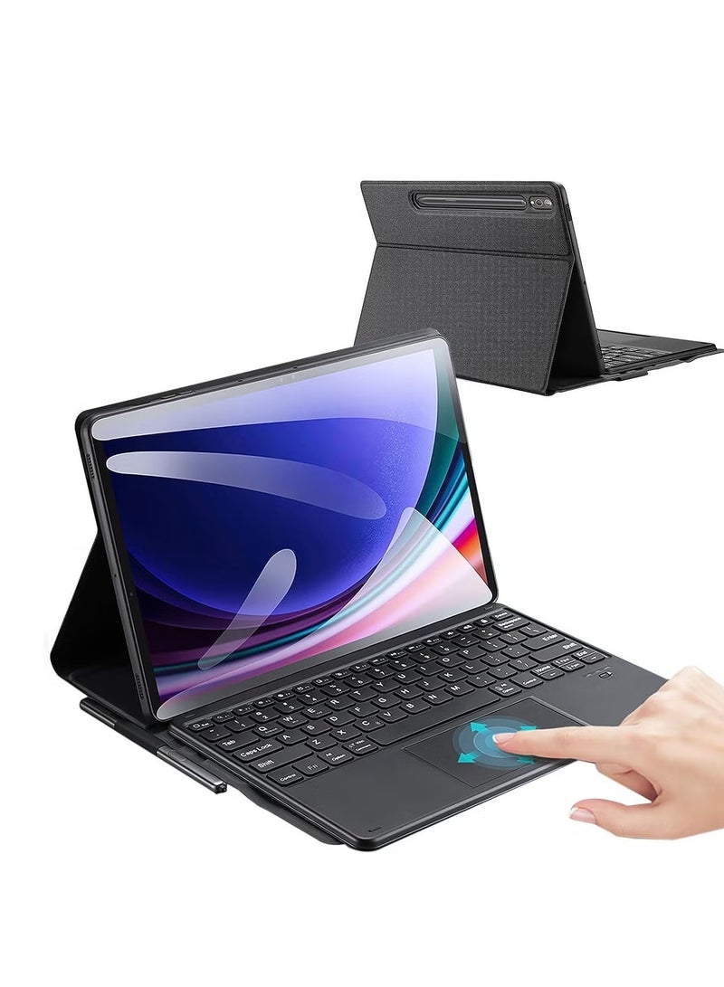 JAJEEK Keyboard Case for Samsung Galaxy Tab S9 Plus 12.4 Inch 2023 – Premium PU Leather Cover, Detachable Bluetooth Keyboard with Smart Touchpad, Magnetic Adsorption – Slim, Stylish Protection & Enhanced Productivity - Image 1