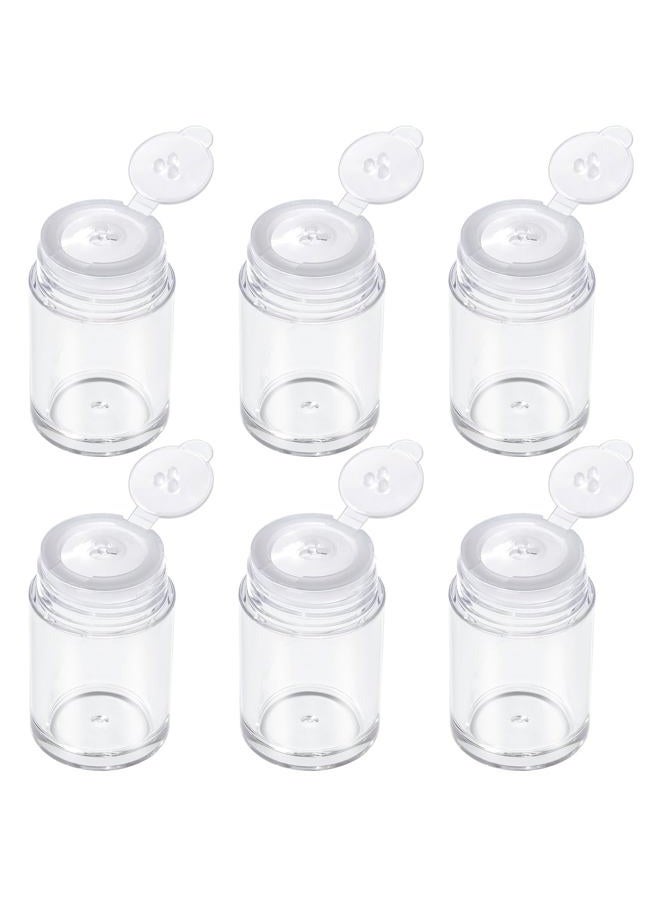 RAYNAG 6 Pieces Mini Empty Loose Powder Bottle, Travel Size Glitter Containers Eye Shadow Powder Shaker Bottle with Sifter and Lids (3 hole) - Image 1