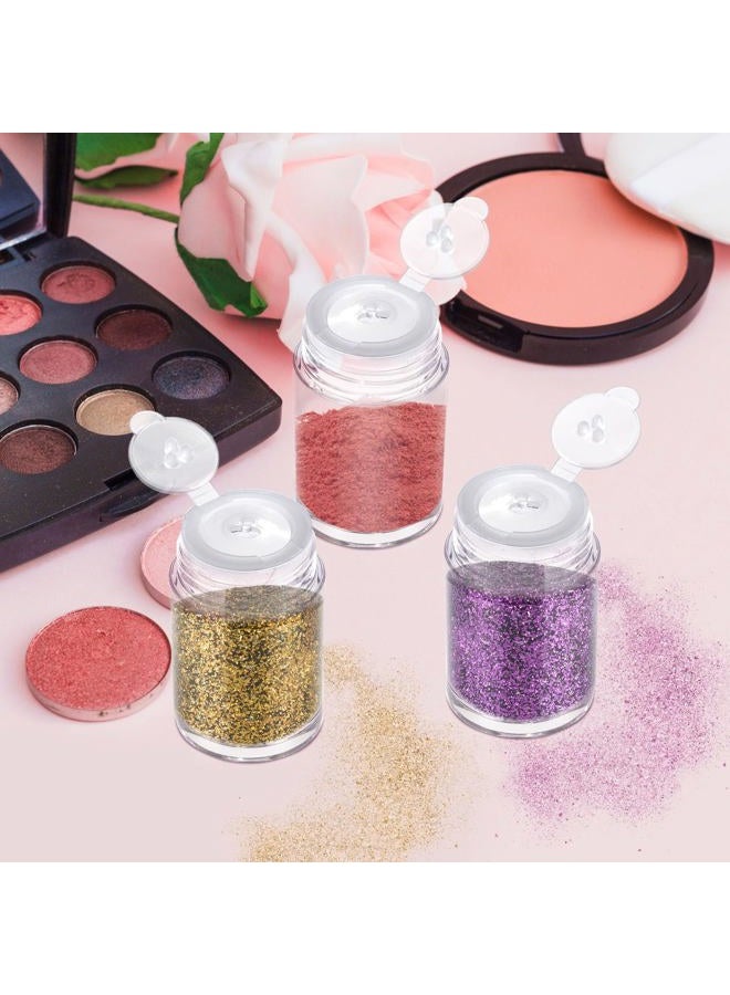 RAYNAG 6 Pieces Mini Empty Loose Powder Bottle, Travel Size Glitter Containers Eye Shadow Powder Shaker Bottle with Sifter and Lids (3 hole) - Image 2