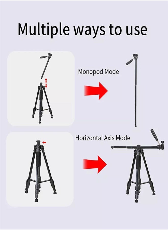 KP-2274 CameraAluminium Tripod with 4 Sections Professional Detachable Monopod Tripod with 360 Degree Head Quick Release Plate