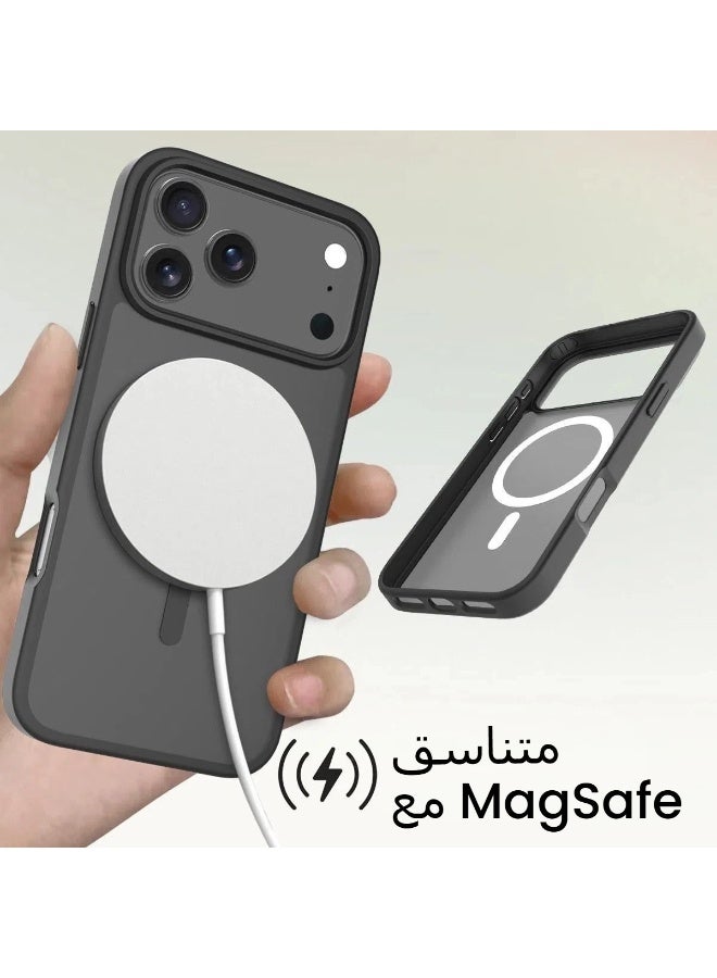 LR Nexus 2-in-1 protective suit-supports MagSafe, frosted translucent (black ) mobile phone case+HD mobile phone film, suitable for iPhone 17pro - Image 5