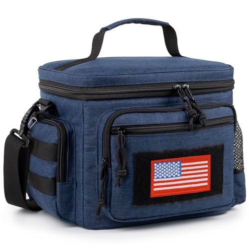 ATRIPACK Lunch Box for Men Tactical Lunch Bag MOLLE Webbing Leakproof Insulated Lunch Cooler Women Adult Meal with Adjustable Shoulder Strap Lunch Pail Blue - Image 1