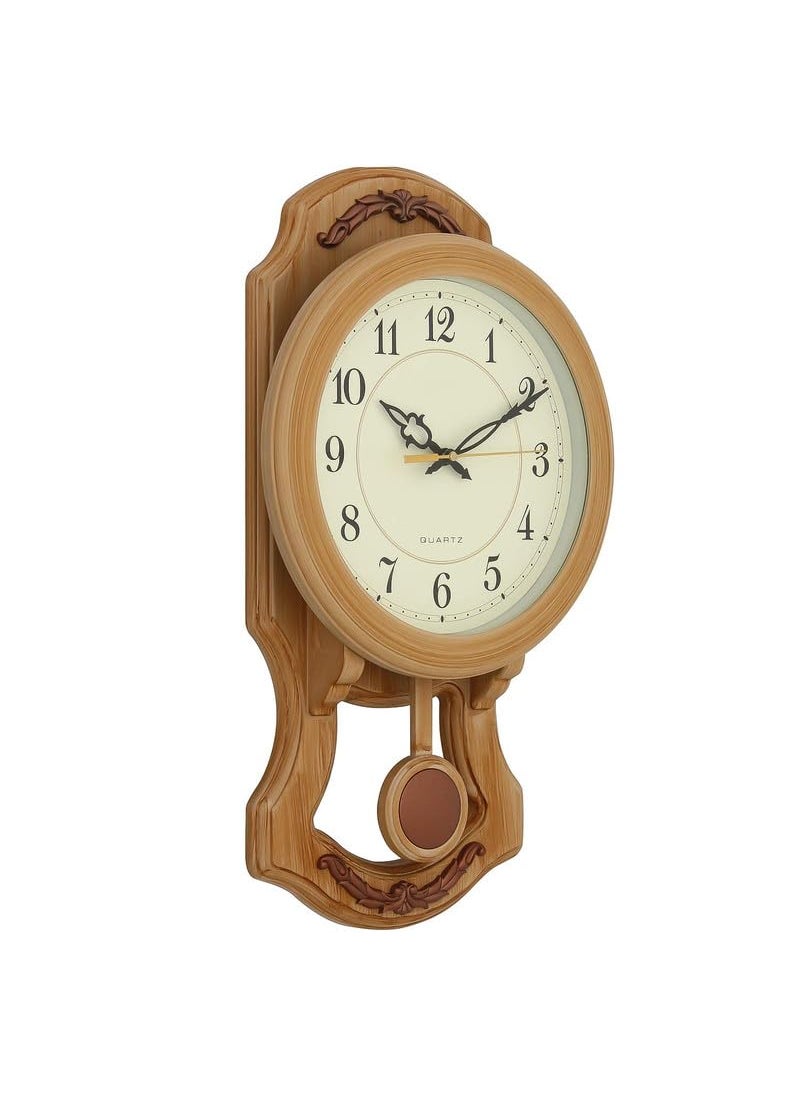 Craft Smith - CRAFT SMITH Designer Vertical Plastic Case Analog English Numbers Pendulum Wall Clock for Living Room Home Decoration Gifts (Size: 25 x 7 x 43.5 CM | Weight: 615 Gram | Colour: Almond) - Image 1