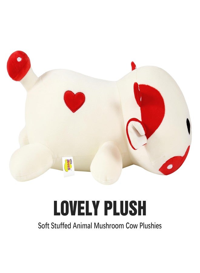 Onsoyours Cute Cow Plushie, Soft Stuffed Mushroom Love Cow Squishy Plush Animal Toy Pillow Gift for Kids (Red Mushroom Cow, 12") - Image 5