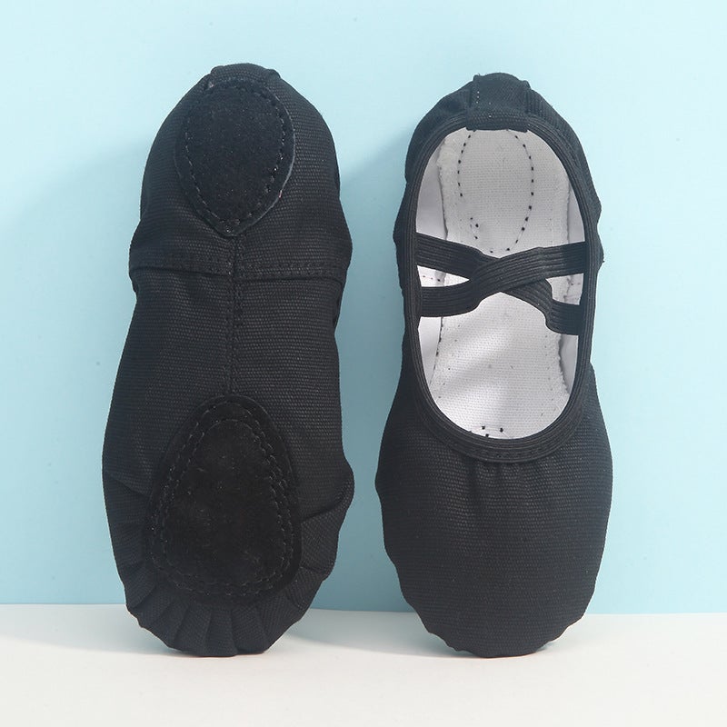 Generic Kids No-Tie Ballet Slipper Soft Sole Dance Shoes Tie-free black