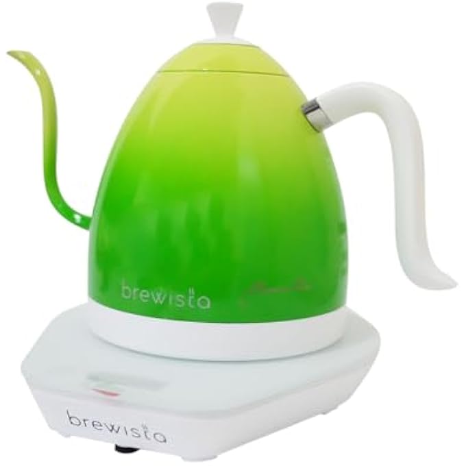 برويستا غلاية كهربائية أرتيزان ذات عنق الإوزة سعة 1 لتر لتحضير القهوة والشاي مع شاشة LCD واختيار دقيق لدرجة الحرارة الرقمية وإعدادات الغليان السريع والتدفئة باللون الأخضر الحلوى - Image 3