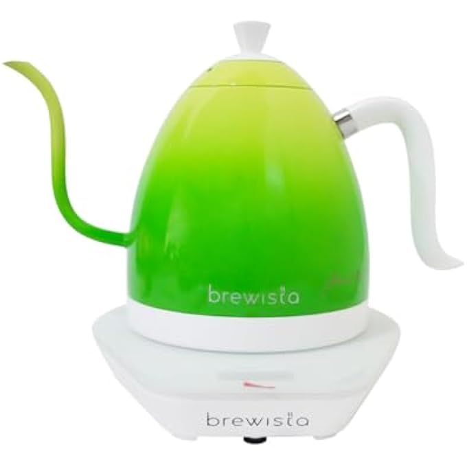 برويستا غلاية كهربائية أرتيزان ذات عنق الإوزة سعة 1 لتر لتحضير القهوة والشاي مع شاشة LCD واختيار دقيق لدرجة الحرارة الرقمية وإعدادات الغليان السريع والتدفئة باللون الأخضر الحلوى - Image 1