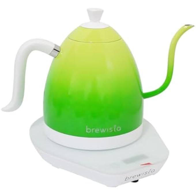 برويستا غلاية كهربائية أرتيزان ذات عنق الإوزة سعة 1 لتر لتحضير القهوة والشاي مع شاشة LCD واختيار دقيق لدرجة الحرارة الرقمية وإعدادات الغليان السريع والتدفئة باللون الأخضر الحلوى - Image 2