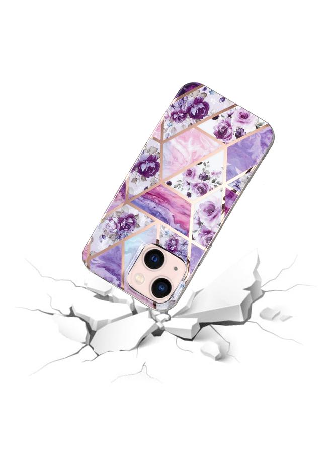 S-TOP Case For iPhone 14 Plus Electroplated Marble Pattern TPU Phone Case - Image 5