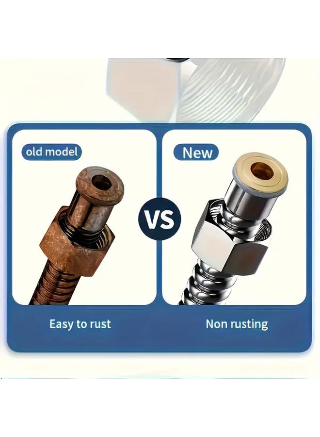 Stainless Steel Shower Hose 59.06 Inch Silver Universal Water Heater Outlet Pipe Flexible Coil Design Corrosion Resistant Bathroom Tub Connector Enhanced Water Flow Durable - Image 4