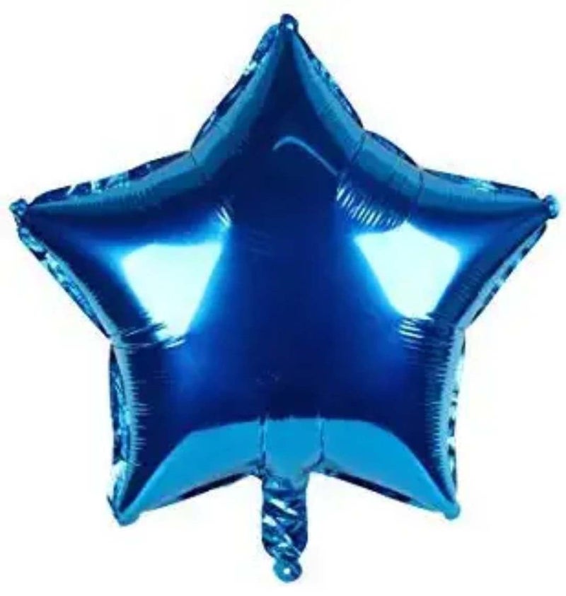 SOI Blue Birthday Decorations Set- 22PCS Blue Foil Curtains Party Decorations | Silver Heart And Star Shape Foil Balloons | Cake Foil Balloons | Prince Foil Balloons For Decoration - Image 5
