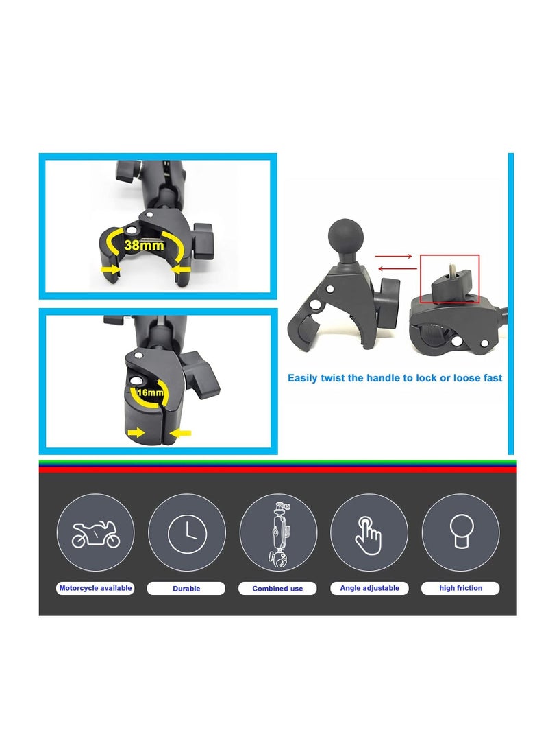 Generic - Ballhead Handlebar Clamp 360 degree Rotating Motorbike Mount for Insta360 One X2/One R/GoPro Hero/GoPro Max/Fusion/OSMO Action Camera - Image 1