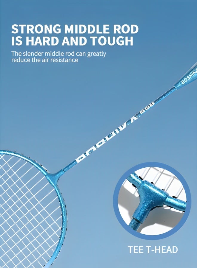 GROIC مجموعة مضارب كرة الريشة، مجموعة مضارب كرة الريشة الاحترافية خفيفة الوزن للبالغين والأطفال، بما في ذلك مضاربين و3 كرات الريشة وحقيبة حمل - Image 3