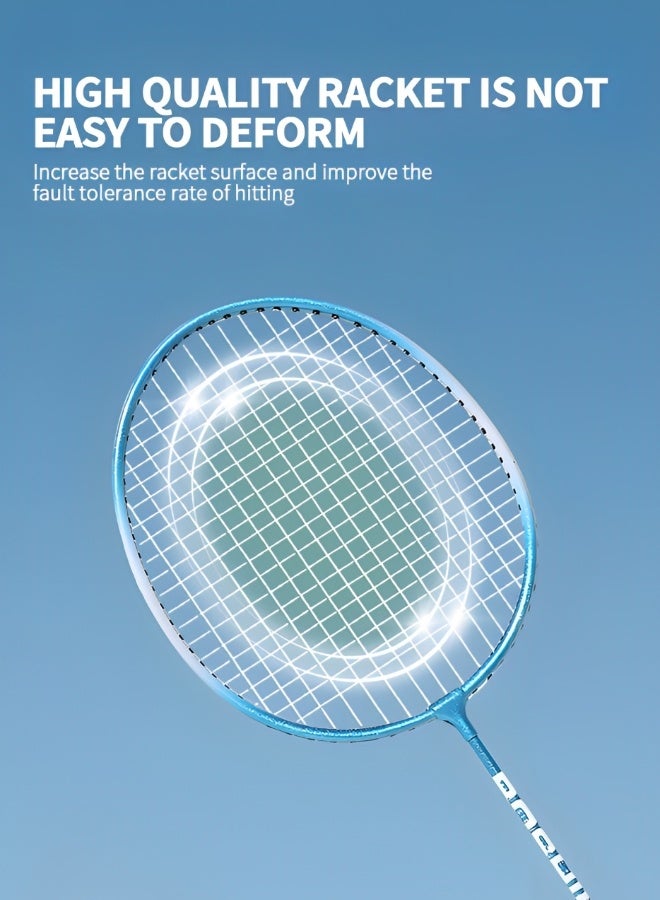 GROIC مجموعة مضارب كرة الريشة، مجموعة مضارب كرة الريشة الاحترافية خفيفة الوزن للبالغين والأطفال، بما في ذلك مضاربين و3 كرات الريشة وحقيبة حمل - Image 2