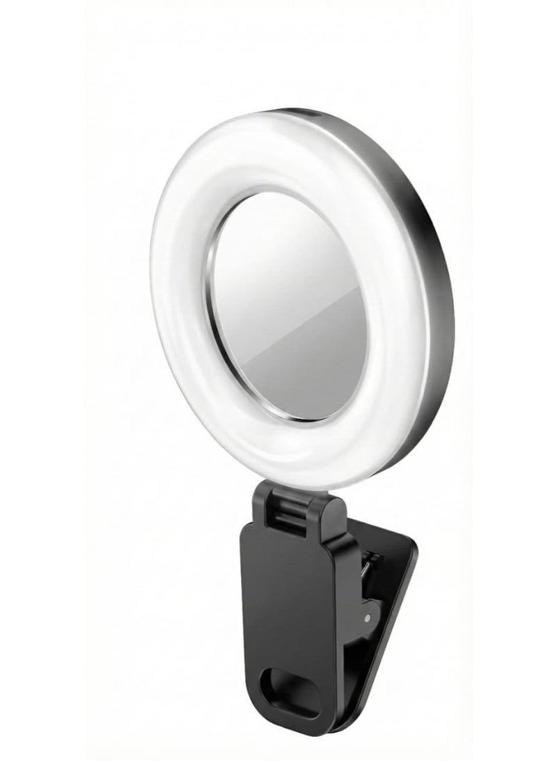 Plokama LED + RGB Selfie Light with Mobile Clip – 180 Degree Rotation – 300mAh Battery