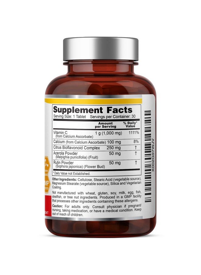 biophix Vitamin C 1000 Mg 30 Tablets Complex Vegan With Calcium Citrus Bioflavonoids Acerola Rutin Supports Immune Health - Image 4