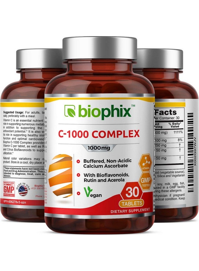biophix Vitamin C 1000 Mg 30 Tablets Complex Vegan With Calcium Citrus Bioflavonoids Acerola Rutin Supports Immune Health - Image 5